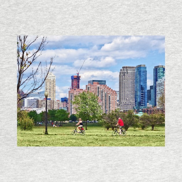 Jersey City NJ - Couple Cycling in Liberty State Park by SusanSavad